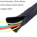 Zipper Cable Sleeve Flexible Nylon Cable Sock Harness Line Sheath Organizer Wire Wrap Management Cord Hider Protection