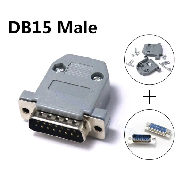 DB Serial Adapter Connector Plug D Type RS232 COM 9/15/25/37 Socket  Screw  + Shell