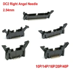 2.54mm Pitch DC2 Right Angle /Straight Hook Horn Socket Connector 10/14/16/20/26/30/40P for Flat Ribbon Cable IDC Socket