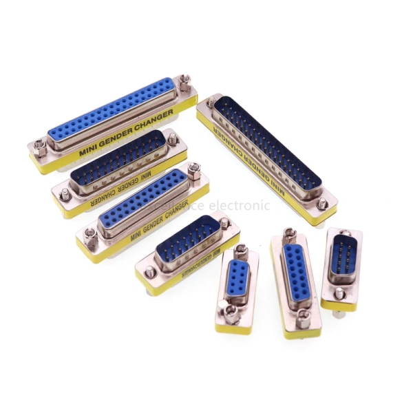 DB9 DB15 DB25 Gender Changer Adapter RS232 Com D-Sub To Male Female VGA Plug Connector 3Row 15Pin