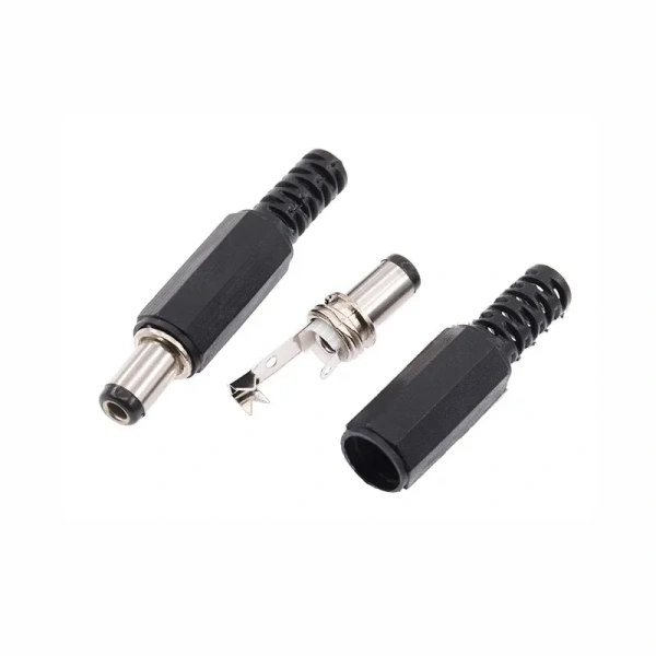 DC Connectors 5.5x2.1mm 5.5x2.5mm DC Power Plug Male Female Jack Socket Nut Panel Mount DC Power Adapter Connector 5.5*2.1