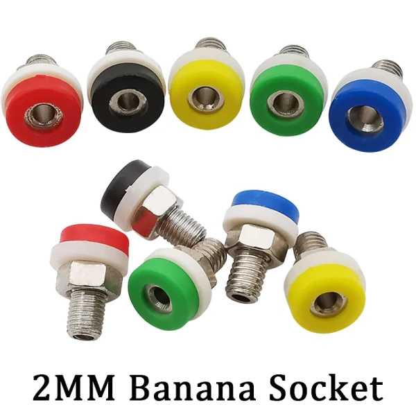 Mini 2MM Banana Socket Female Jack PCB Chassis Panel Mount Binding Post Terminal for 2mm Banana Plug Test Connector