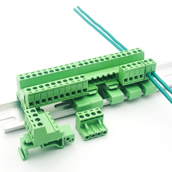 5.08mm 2EDG-UKR Plug-in Wiring Terminal 35mm Guide Rail Mounting Screw Terminal Block Pitch 5.08mm 2P-12P