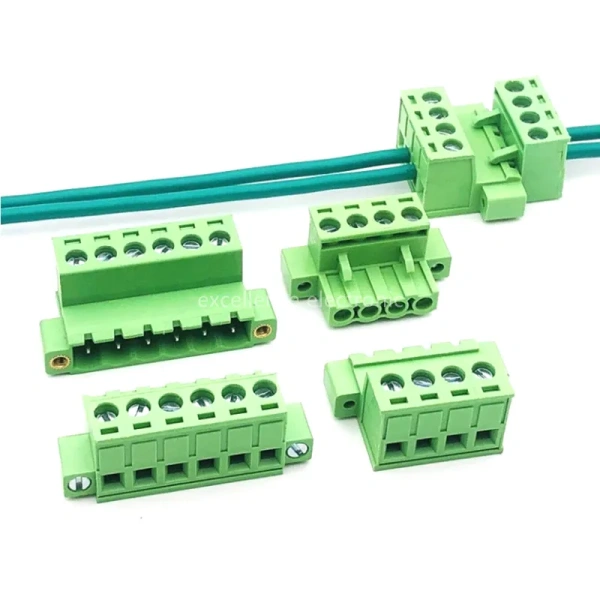 5.08mm Pitch  2EDGKPM Terminal Block with Flange 2P 3P 4P 5P 6P 7P 8P 9P 10P 12P Pluggable Welding-free Butt-in Connector