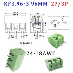 3.96mm KF396 2/3Pin Spliceable PCB Screw Terminal Blocks Wire Connector Pitch 3.96mm Pluggable Plug-in PCB Terminals