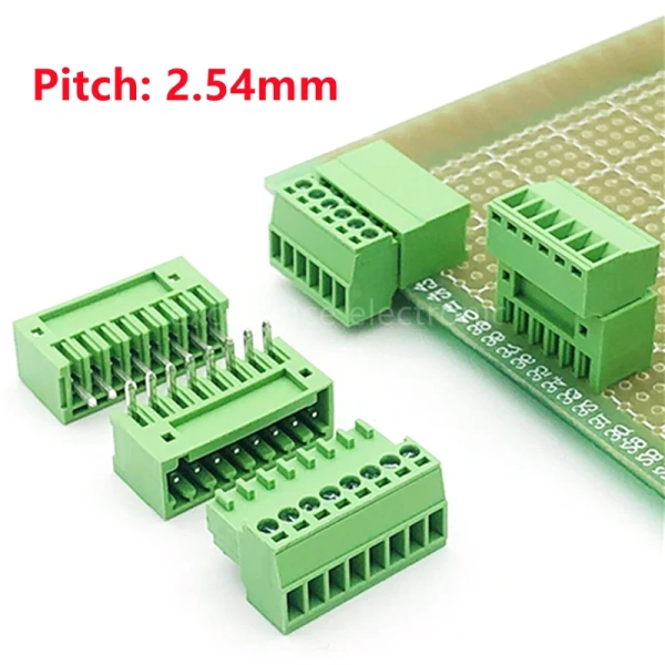 2.54mm 2EDG- Plug-in PCB Terminal Block with Small Pitch Straight Leg Bent Pin Seat 2P/3P/4P/5P/6P