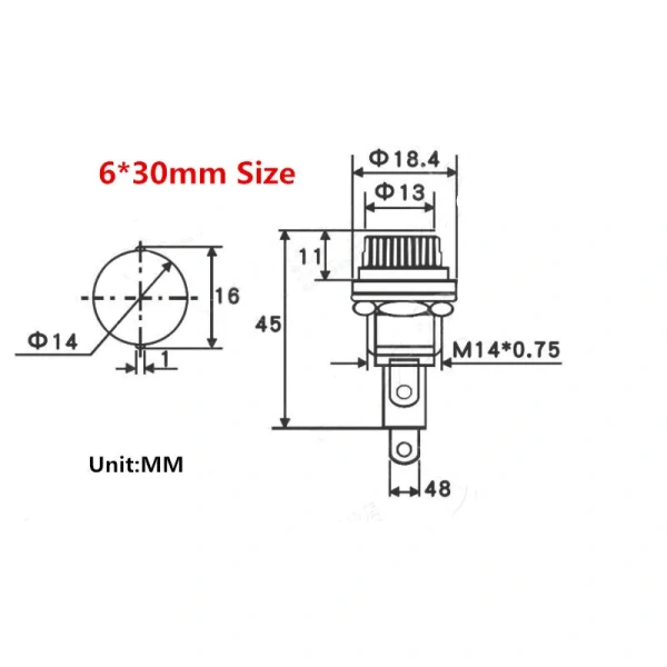 Fuse Holders for 5x20mm and 6x30mm