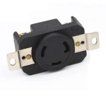 Black American 30A 250V NEMA L6-30P L6-30R US 3-hole anti-off industry power plug socket inline wire connector