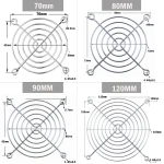 Cooling Case Fan Computer Fan Grill Metal Wire Finger Guard 30/40/50/60/70/80/90/120/135/140/150/170/200mm Metal fan Grill