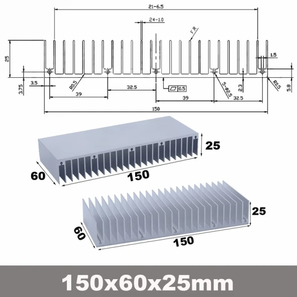 Aluminium Heatsink Cooling Radiator Heat Sink