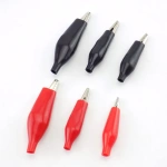 28MM 35MM Metal Alligator Clip Crocodile Electrical Clamp Testing Probe Meter Black Red Plastic Boot DIY Car Auto Battery