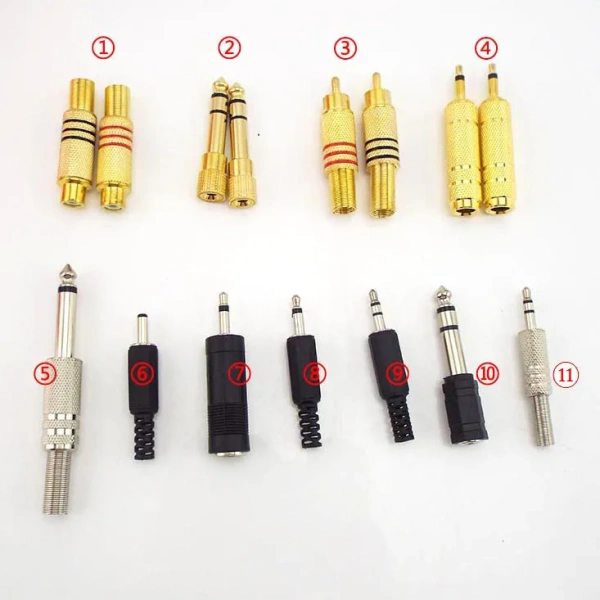 3.5~6.5mm female Male Audio Connector Adapter RCA Male to Female Stereo jack Plug For Aux Speaker Cable Headphone adaptor P1