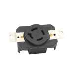 Black UL 20A 250V NEMA L14-20P L14-20R US Locked Receptacle Industry Plug Panel Socket America 4 Pole Wired Connector Plug