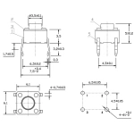 Black  4Pin 6*6*4.3/4.5/5/6/7/8/9/10/11/12/13/14/15/16/17/18/19/20mm Toy Mini Micro Push Button DIP Tactile Switch