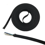 Black Cable Sleeve 4/6/8/10/12/16//18/20/25/30mm Tight PET Wire Cable Gland Protection Insulated Braid Sleeving