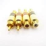 RCA Connector Plug Male female adapter Screws solder In-Line Jack Adapter Gold Plated Solder Type