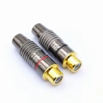 Gold RCA Male Plug Female Jack Solder Audio Video Adapter Connector Male to Male Convertor for Coaxial Cable Balck Red