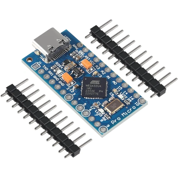 Pro Micro ATmega32U4 5V/16MHz Module Board, Replace with ATmega328 Pro Mini Compatible with Arduino with 2 Row Pin Header