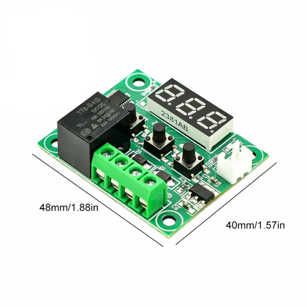 XH-W1209 Digital Temperature Control Switch Board with Waterproof NTC Probe Temperature Controller Module 10A One-Channel Relay