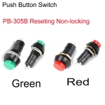 12mm PB-305A Self Locking PB-305B Self Reseting Non-locking 2Pins Push Button Switch 250V/3A Round Switch Red Green