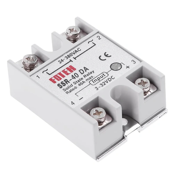 Single Phase Solid State Relay Module with Optocoupler Channel Relay Module AC 24-380VAC SSR-40DA 40A for Temperature Control