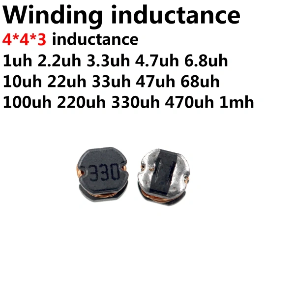 Inductor CD43 4*4*3 SMD Power Inductance 2R2 2.2UH 3.3UH 4.7UH 6.8UH 10 UH 100UH 150UH 220UH 330UH 470UH 1MH 2.2MH