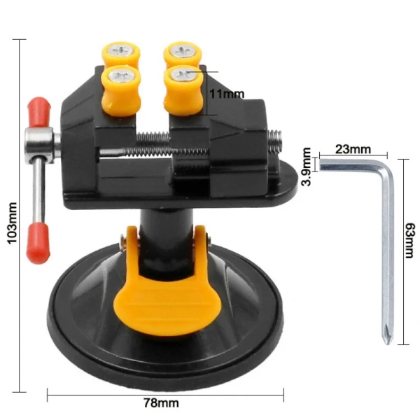 360 ° Rotatable Mini Table Bench Vise Adjustable Jaw Fixed Electric Small Grinder Rotary Suction Cup Fixed Frame Hand Tools