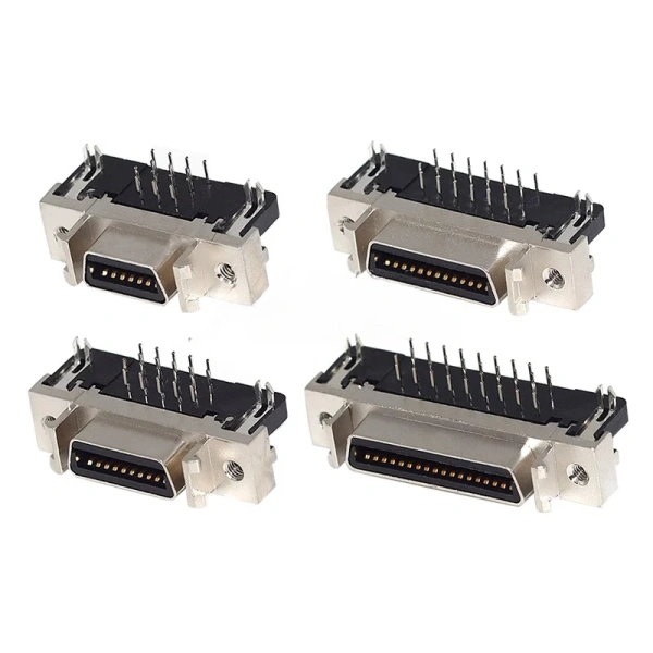 MDR Servo driver SCSI Connector HPCN Slot Type 14/20/26/36/50 pin female plug 180 90 Degree right angle Through Holes pcb