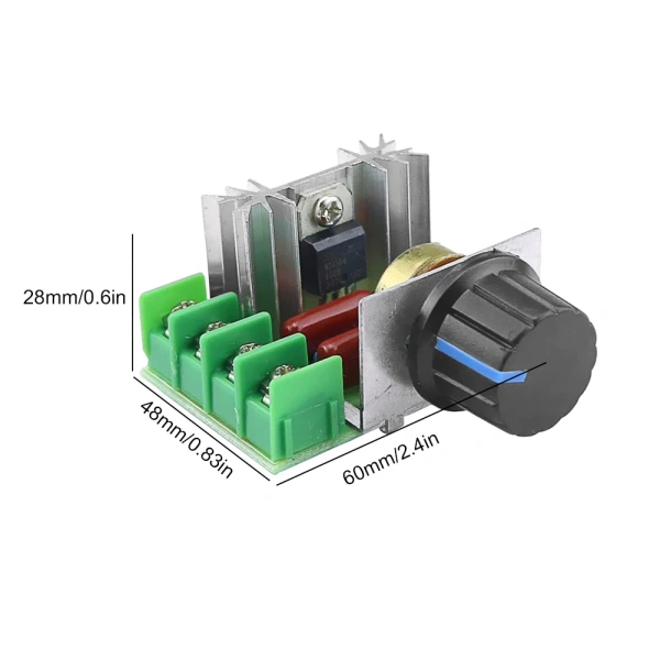 AC 220V 2000W Motor Speed Controller 25A Electronic Voltage Regulator Module High Power Speed Controller Regulation Small Dimmer