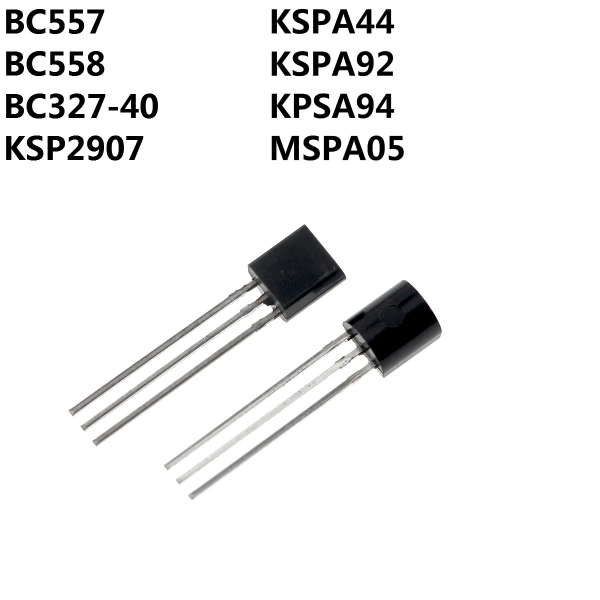 BC557 BC558 BC327-40 KSP2907 KSPA44 KSPA92 KPSA94 MSPA05 triode transistor TO-92 DIP