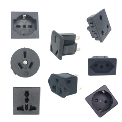 Black Copper 10/16A 250V American Japan Australian British EU Germany French Brazil Universal Electrical AC power socket