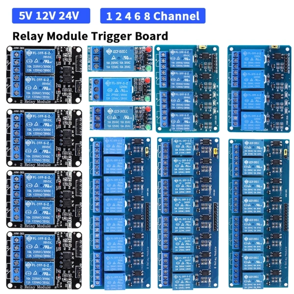 5V 12V 24V Relay Output Mudule Support High Or Low Level Trigger Power Relay Module with Optocoupler Isolation for Arduino DIY