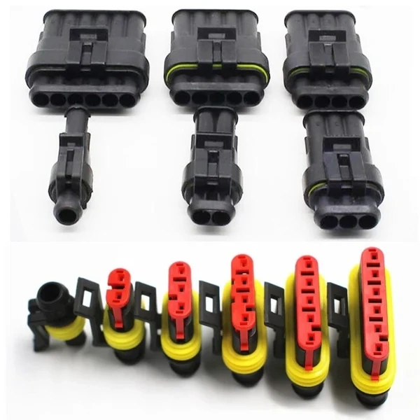 Waterproof Electrical Wire Connector Plug Kit 1/2/3/4/5/6 Pin Seal Quad Bike 12A IP68 Truck Car Automotive Wire Terminals