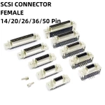 MDR Servo driver SCSI Connector HPCN Slot Type 14/20/26/36/50 pin female plug 180 90 Degree right angle Through Holes pcb