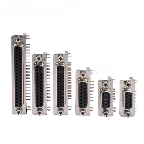 DR9 DR15 DR25 DR37 Hole/Pin Female Male Right Angle Welded D-sub Connector RS232 Serial Port Adapter DB9 9/15/25/37 Pin