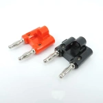 Double Dual 4mm Banana Plug socket for Binding Post Jack Speaker Adapter Nickel plated Connectors Screw red black p1