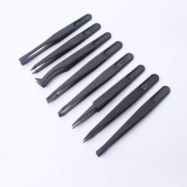 Multifunctional Electronic Anti-static Carbon Fiber Tweezers Plastic Soft Elastic Pincet Set Repair Hand Tools Parts