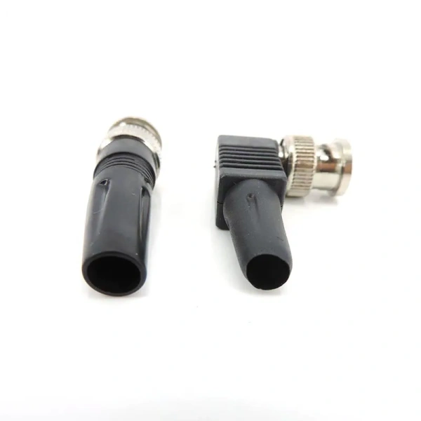 Straight Bnc Male plug Connector right angle 90 degree adapter For Rg59 solderless Cable CCTV video balun no solder