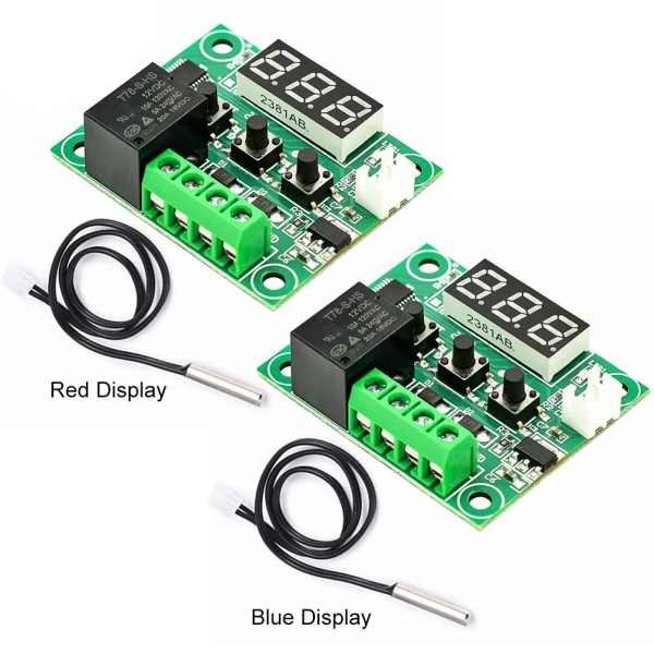 XH-W1209 Digital Temperature Control Switch Board with Waterproof NTC Probe Temperature Controller Module 10A One-Channel Relay