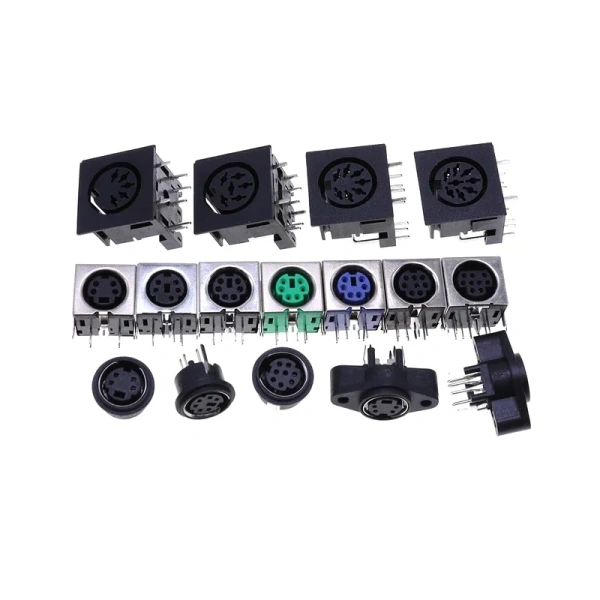 S Terminal Audio Video Din Female Socket Connector S-video PCB Mount 3/4/5/6/8/9Pin Silver Tone PS2 Circular DIN Micro Jack