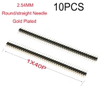 2.54mm 40Pin Connector Header Round/straight Needle Gold Plated 1x40 Golden Pin Single Row Male Breakable Pin Connector