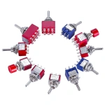 SPDT DPDT Reset Latching Toggle Switch 125V6A MTS-302 Mini Miniature Toggle Switch MTS-403 ON-ON Mini Toggle Switches