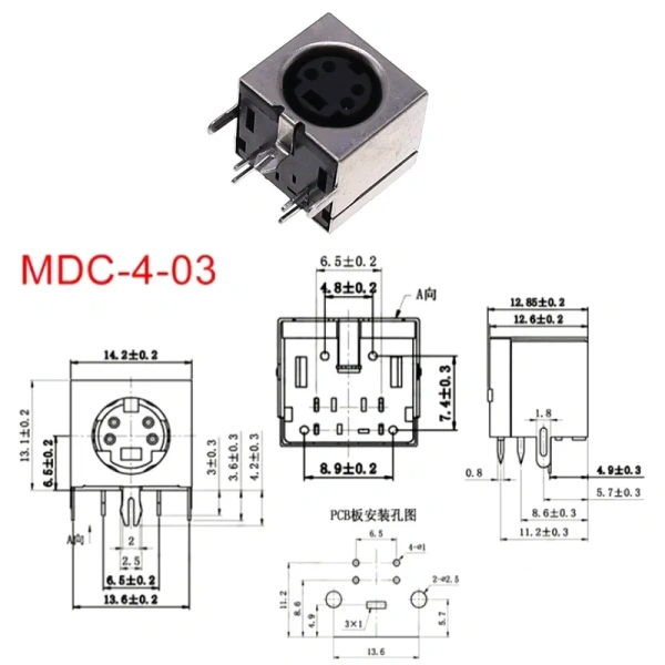 S Terminal Audio Video Din Female Socket Connector S-video PCB Mount 3/4/5/6/8/9Pin Silver Tone PS2 Circular DIN Micro Jack