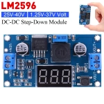 LM2596 DC-DC Step-Down Power Supply Module Electronic Voltage Stabilizer Input 25V-40V Output 1.25V-37V Variable Volt Regulator