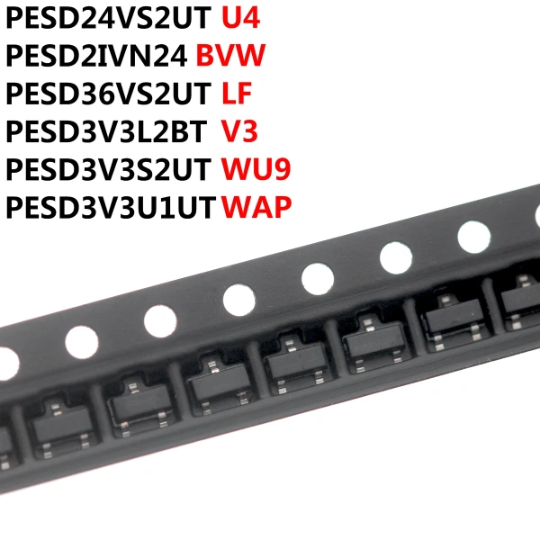 PESD24VS2UT U4 PESD2IVN24 BVW PESD36VS2UT LF PESD3V3L2BT V3 PESD3V3S2UT WU9 PESD3V3U1UT WAP sot23 esd diode smd