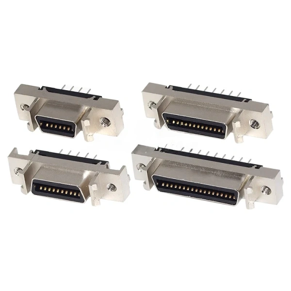 MDR Servo driver SCSI Connector HPCN Slot Type 14/20/26/36/50 pin female plug 180 90 Degree right angle Through Holes pcb