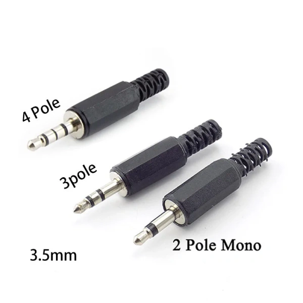 3.5mm RCA male Plug Connector 2 3 4 Pole Mono Stereo Audio Video Dual Audio adapter Cable Wire adaptor For Headphone Socket P1