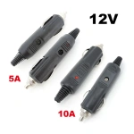 12V 5A 10A High Power Car Cigarette male Lighter power supply Socket Plug Connector head With LED Outlet Adapter for Automobile