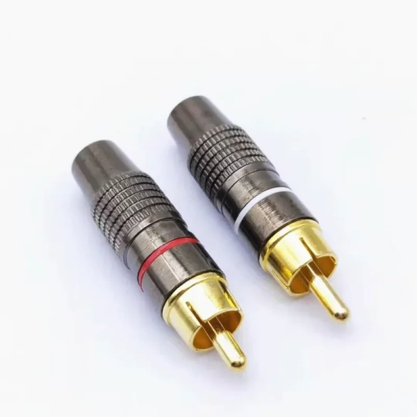 Gold RCA Male Plug Female Jack Solder Audio Video Adapter Connector Male to Male Convertor for Coaxial Cable Balck Red