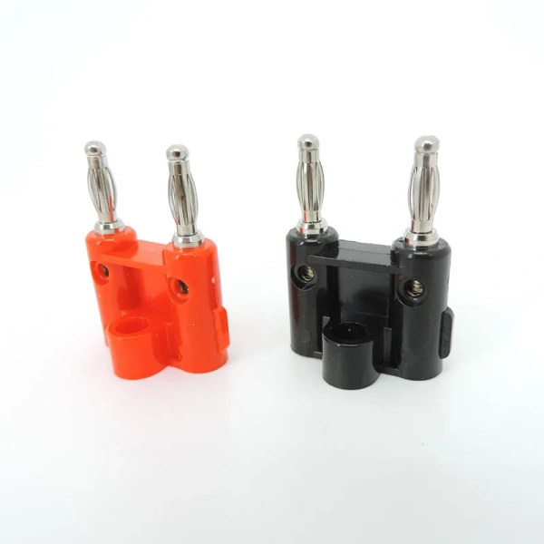 Double Dual 4mm Banana Plug socket for Binding Post Jack Speaker Adapter Nickel plated Connectors Screw red black p1